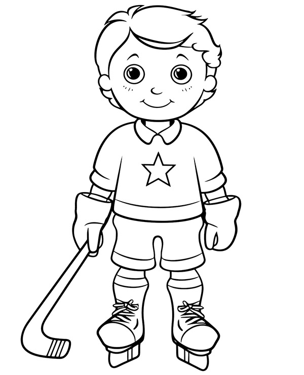 Ice hockey coloring pages for children